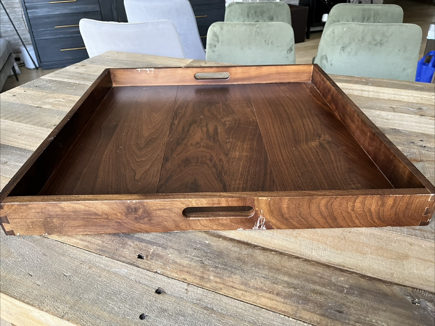Large Dark Wood Serving Tray