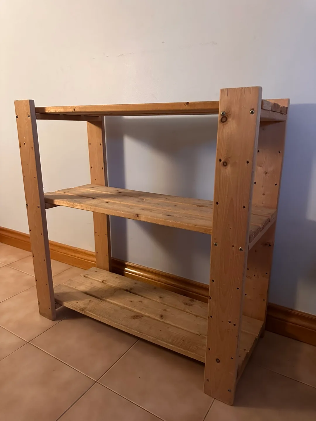 Rustic 3-Tier Wooden Shelf Unit image indicator(2)
