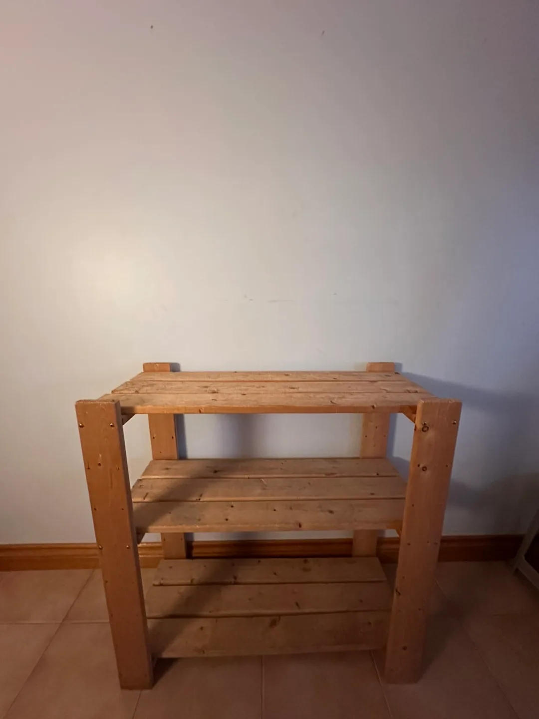 Rustic 3-Tier Wooden Shelf Unit image indicator(3)