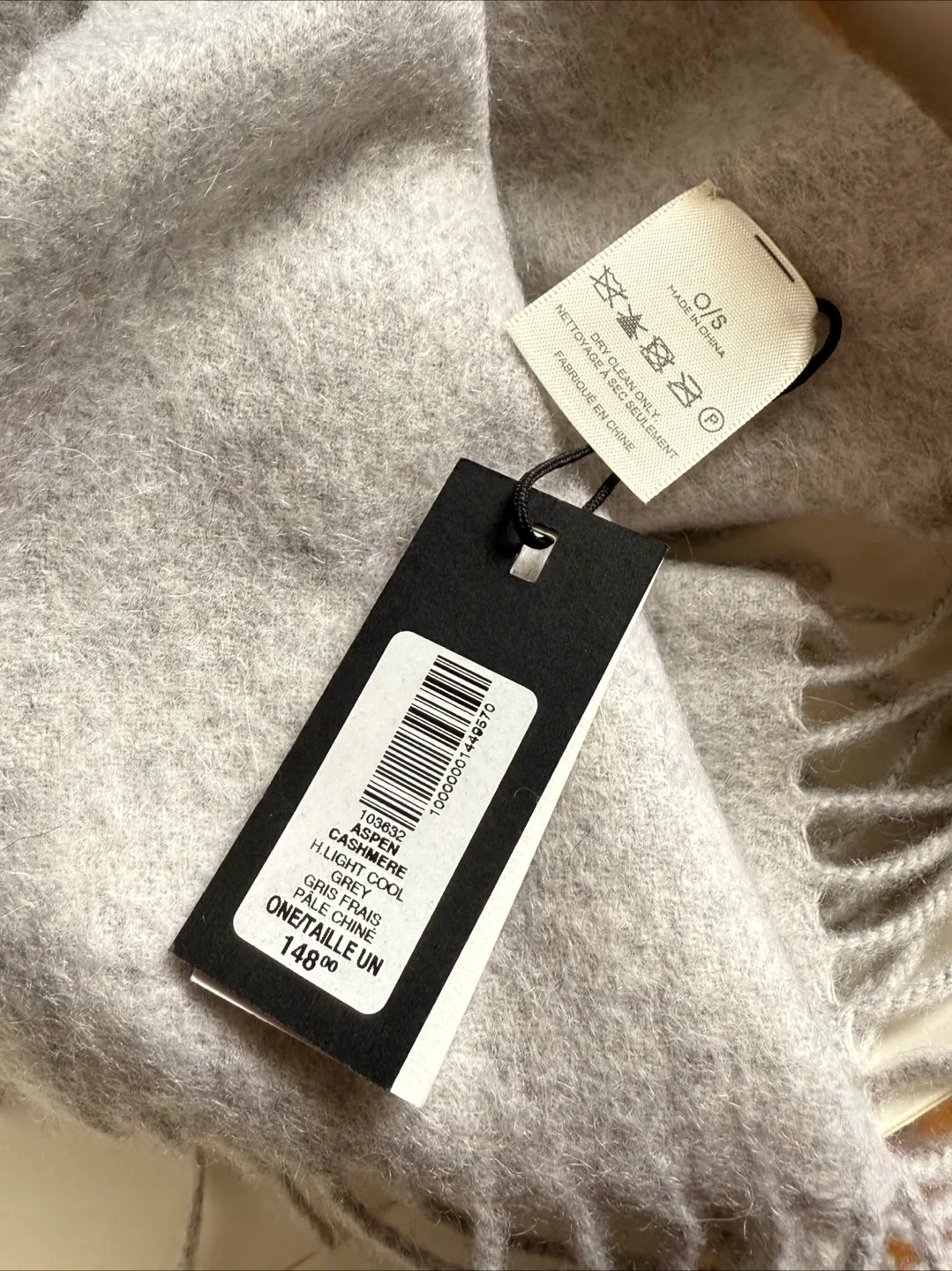 Babaton Cashmere Scarf - Light Grey NWT image indicator(3)