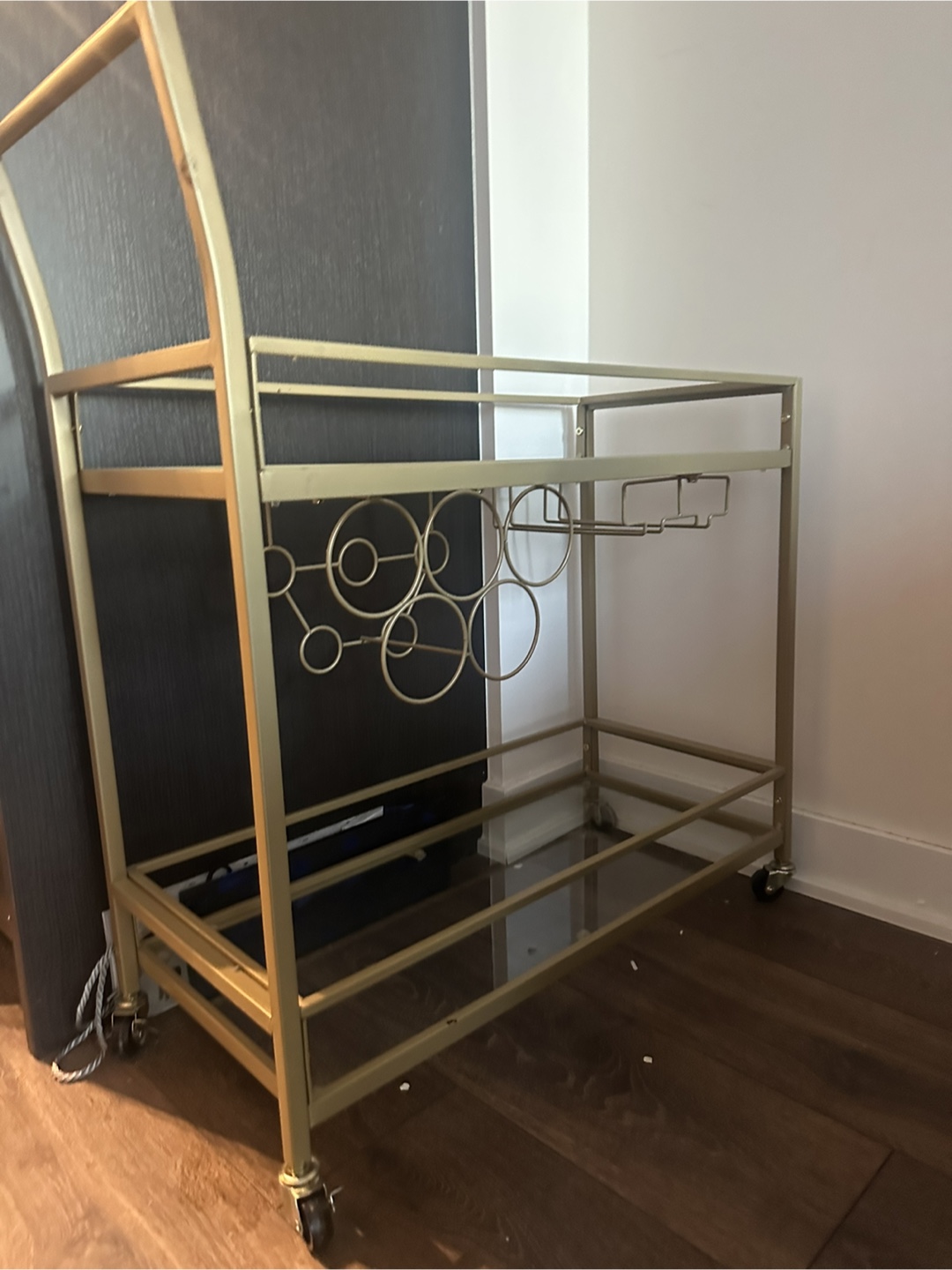 Gold Metal Bar Cart - photo 2