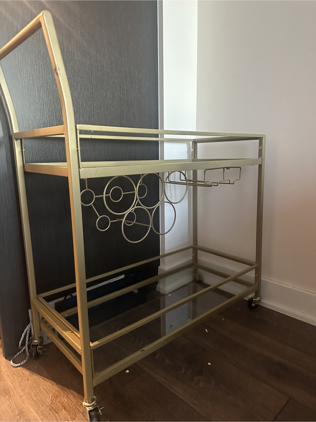 Gold Metal Bar Cart