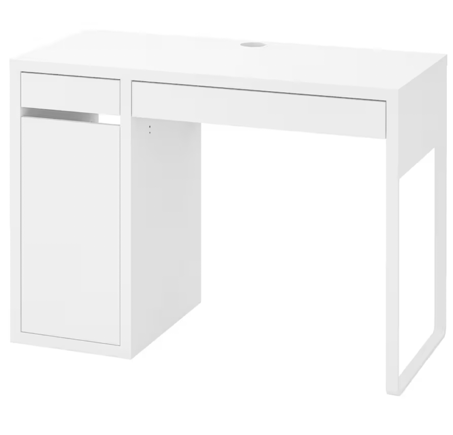 White IKEA Desk with Black Office Chair - photo 5