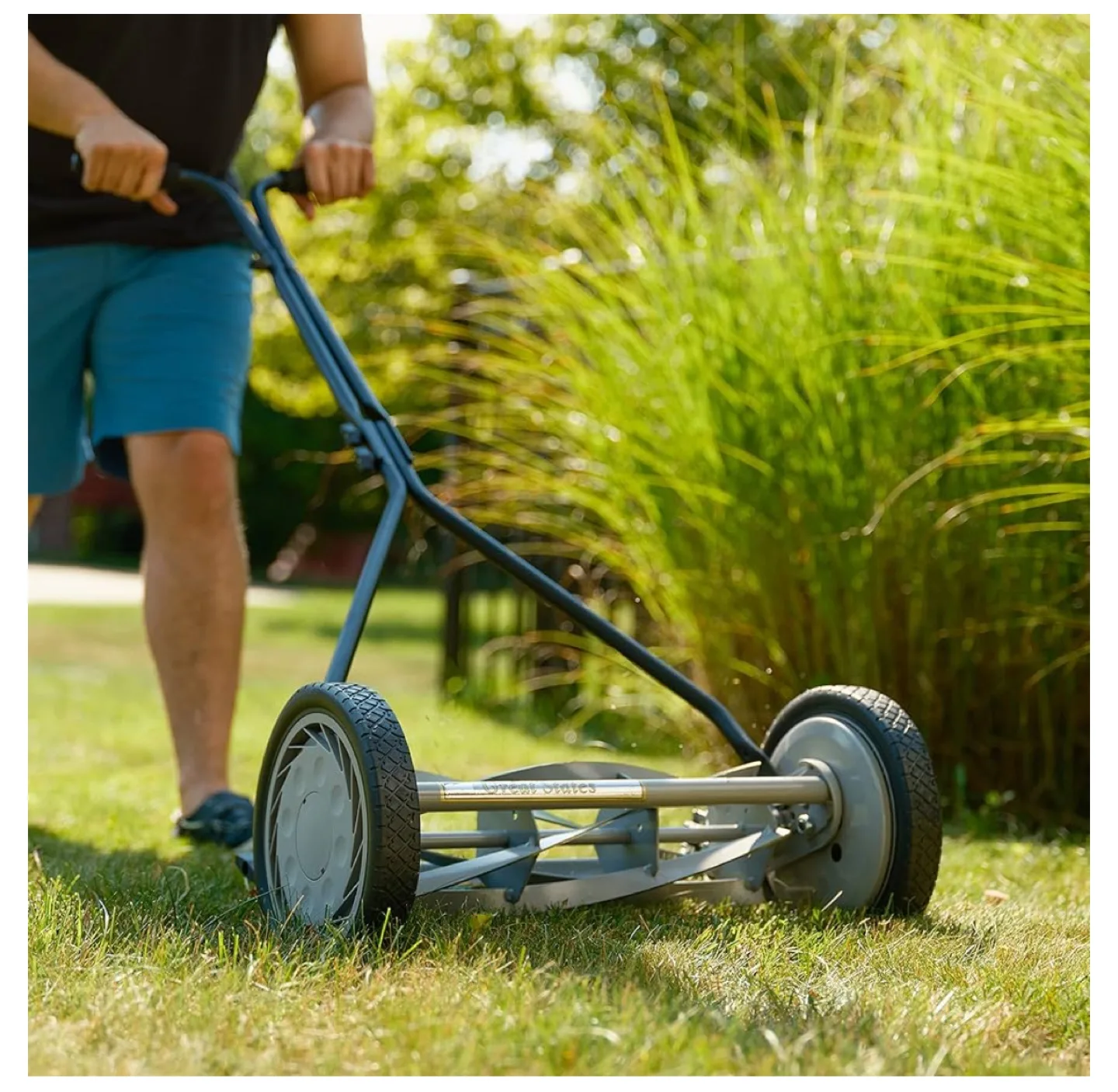 BNIB Unused Manual Alloy Steel Push Lawn Mower 16” Reel thumbnail