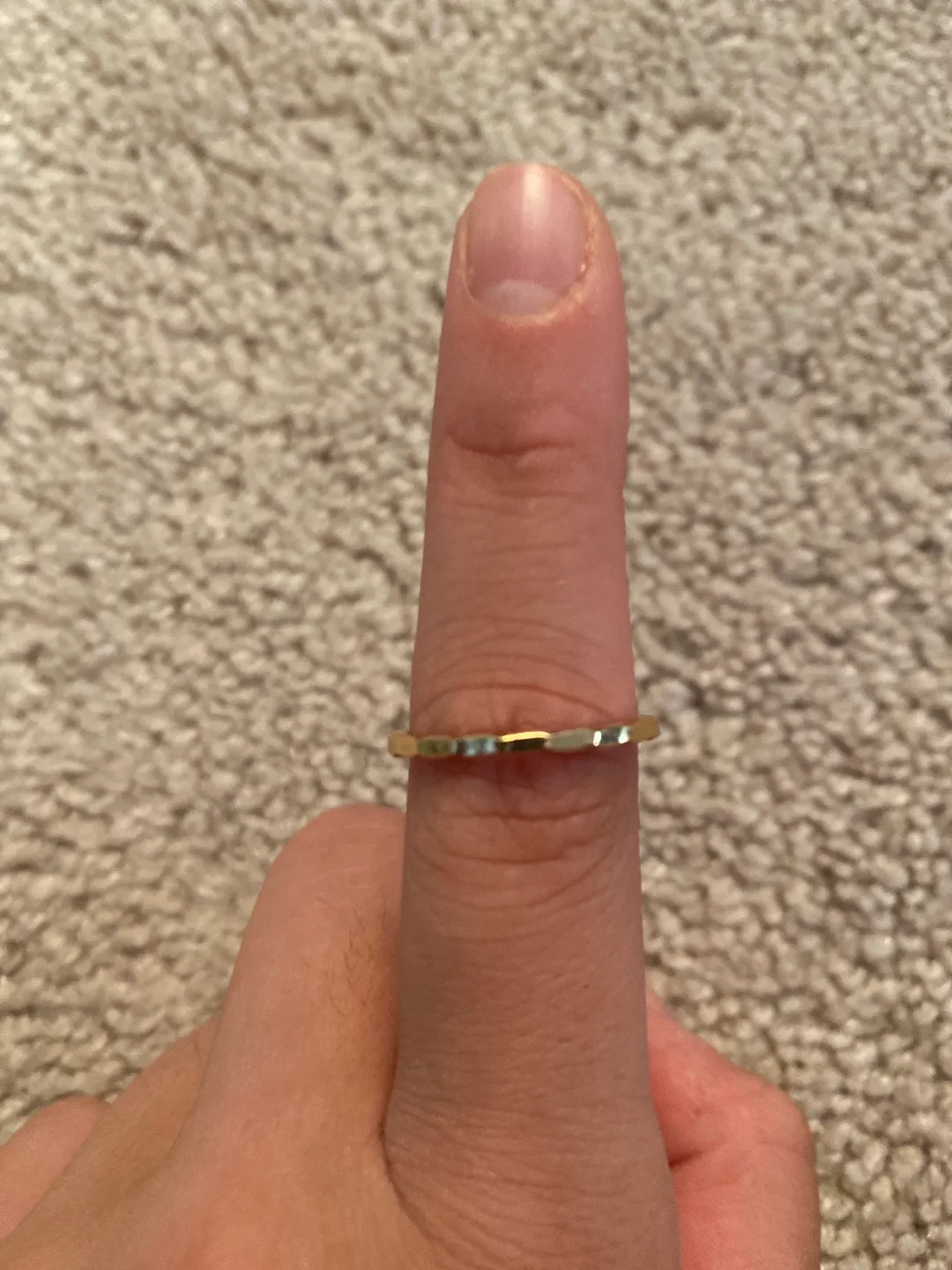 Gold Hammered Band Ring thumbnail
