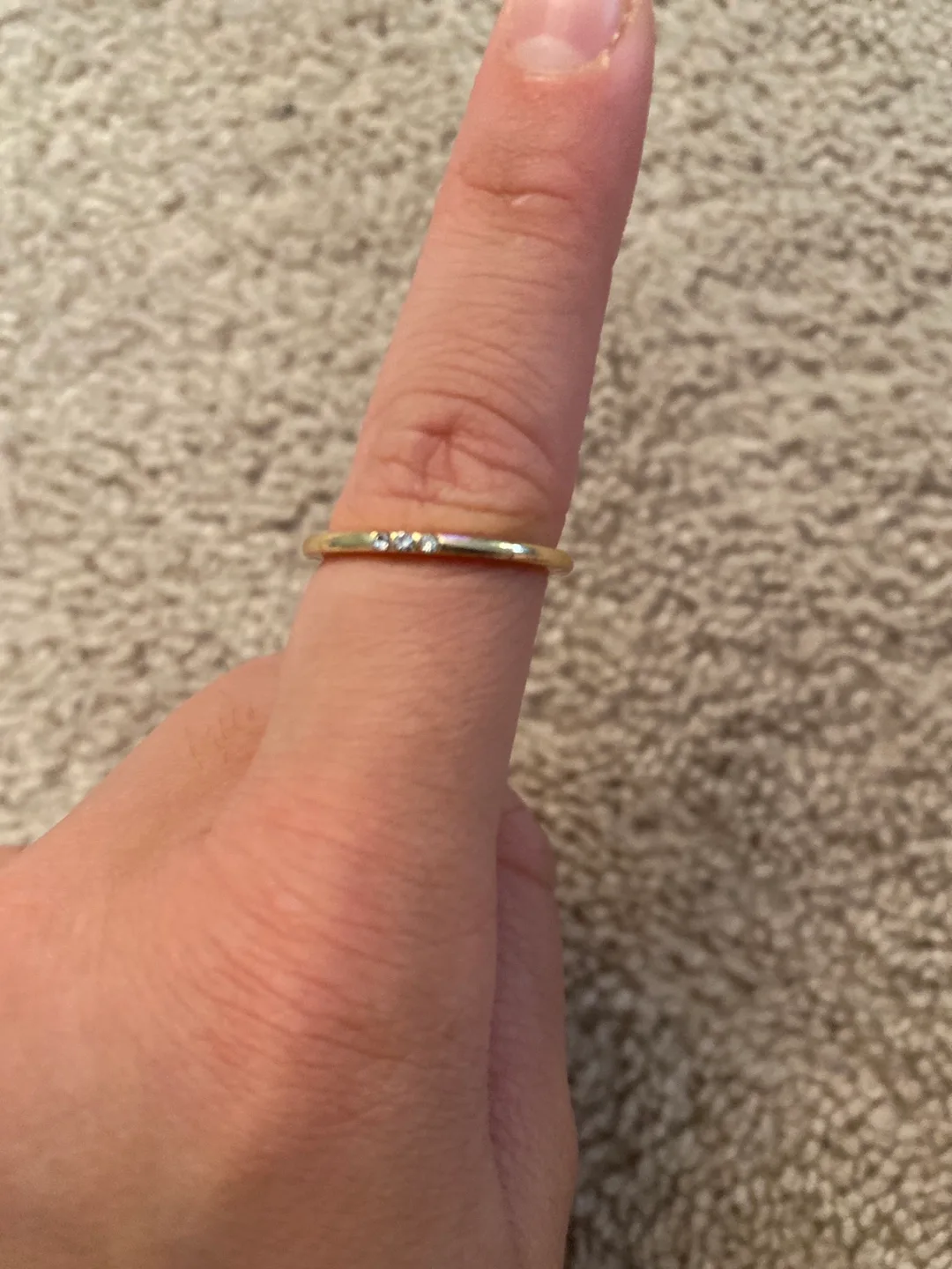 Dainty Gold Ring with Cubic Zirconia thumbnail