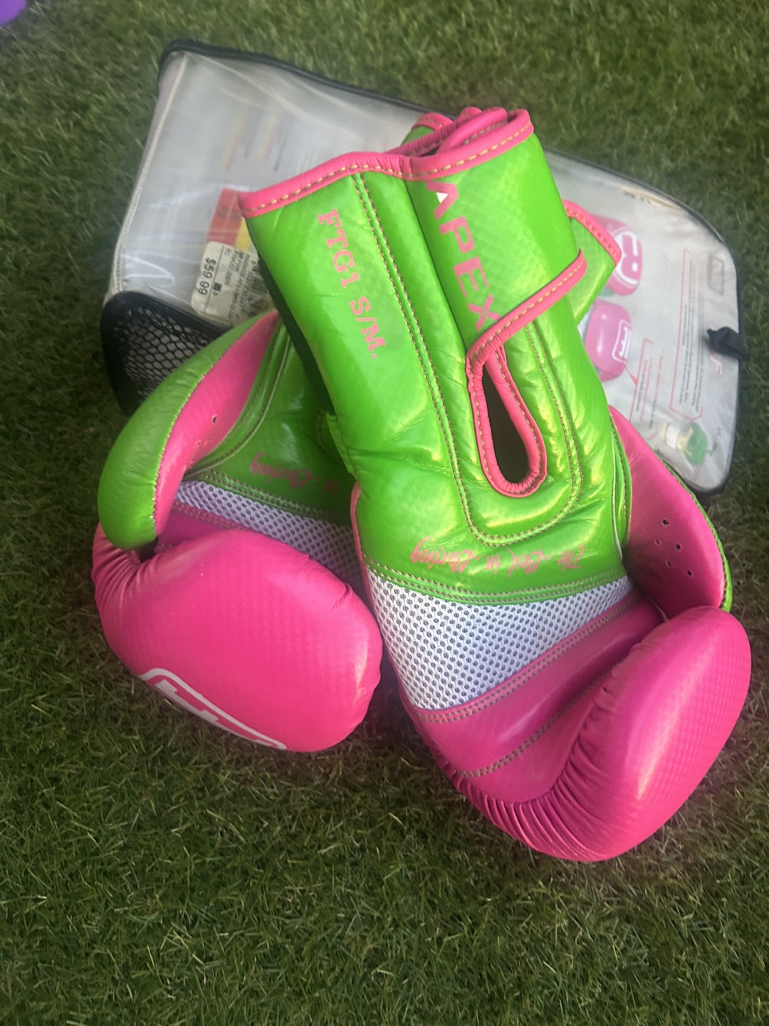 Ringside Stay- Boxing Gloves - Pink & Green - Small
