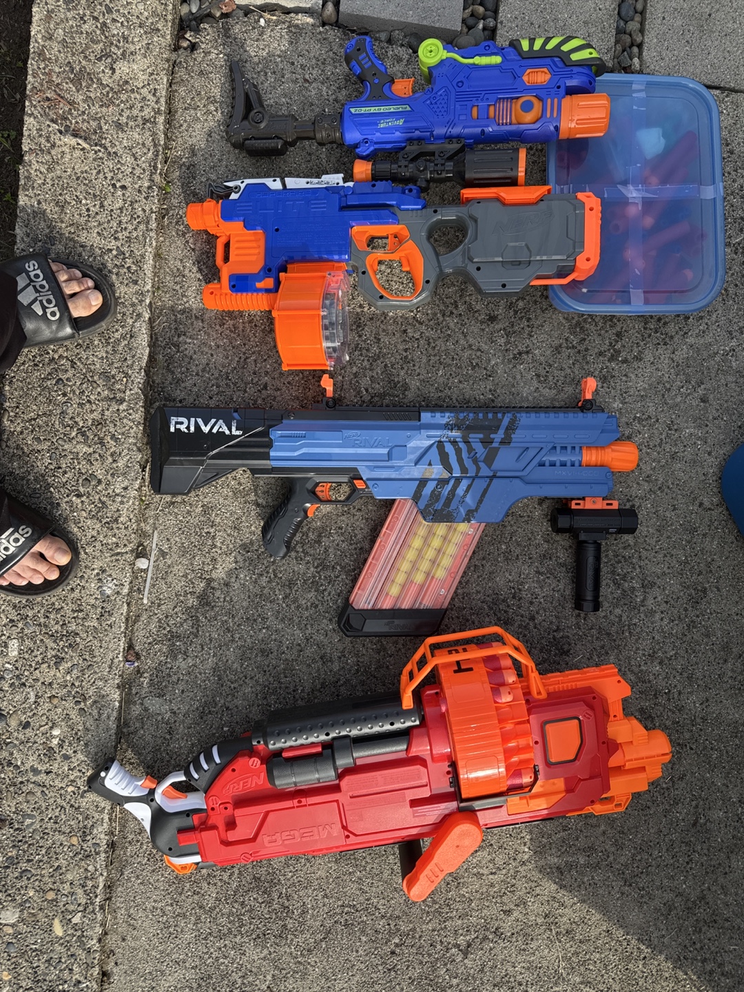 Nerf Rival and Mega Blasters + Ammo