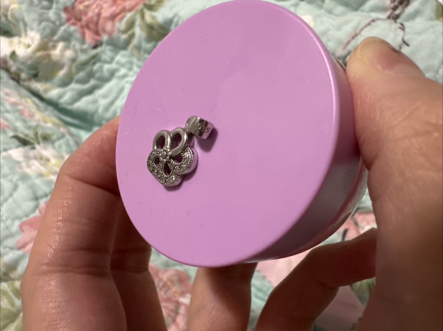 Silver Flower Pendant Charm - photo 2