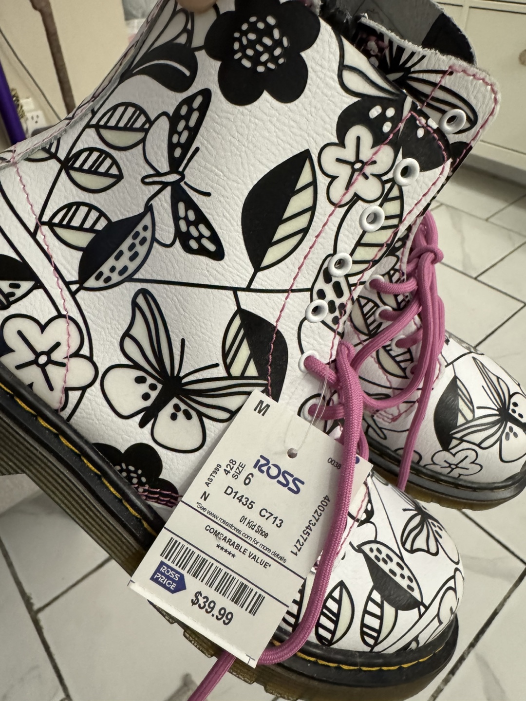 Dr. Martens Kids' Floral Print Boots - Size 6 - photo 4