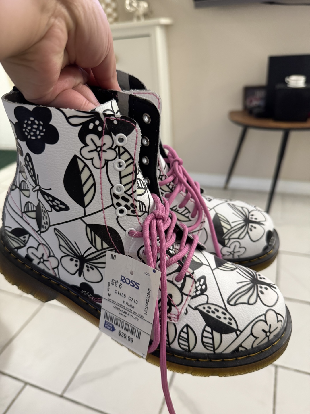 Dr. Martens Kids' Floral Print Boots - Size 6 - photo 2
