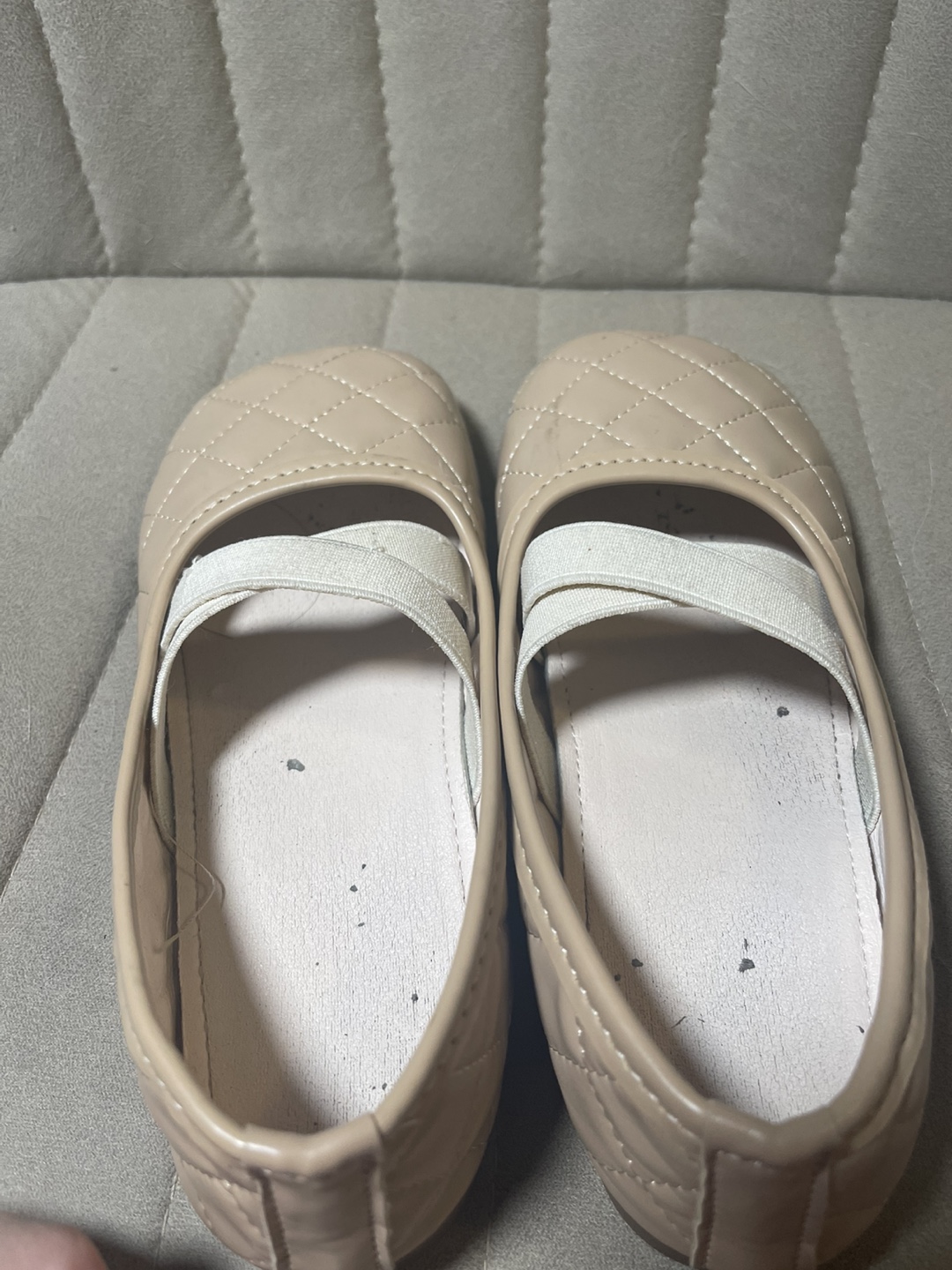 Girls' Beige Quilted Ballet Flats - Size 22 - photo 2