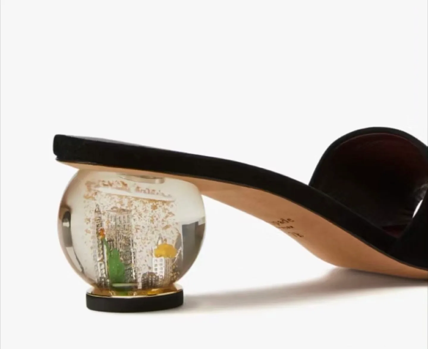 Kate Spade Black Suede Polished NYC Slide Heels size 6.5 image indicator(3)