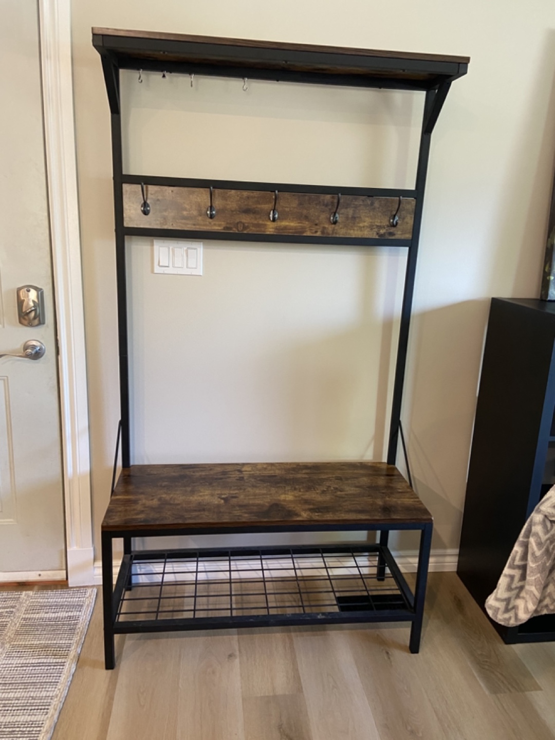 Hall Tree with Bench and Shoe Rack - photo 3