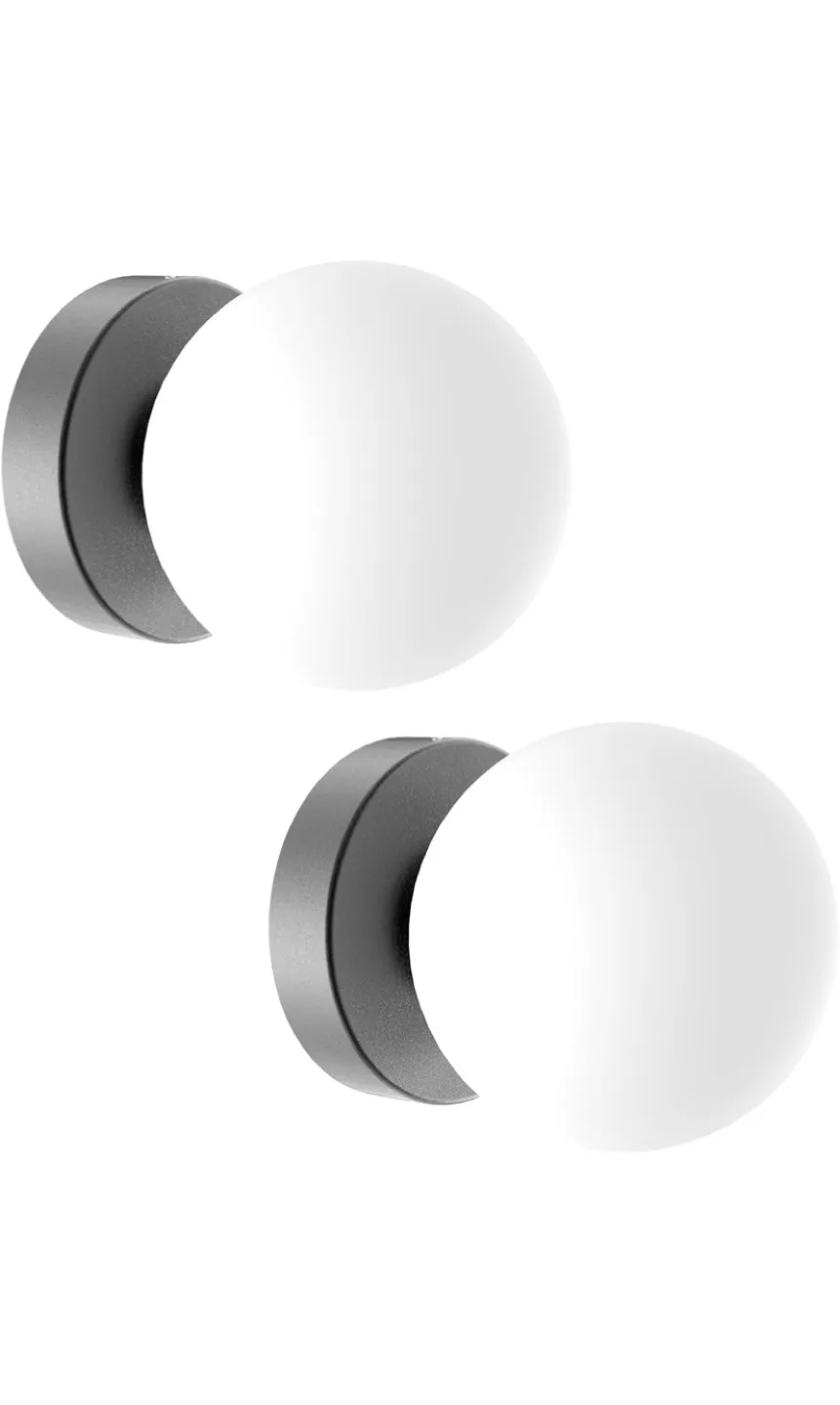 Pair of Modern Globe Wall Sconces - Black thumbnail