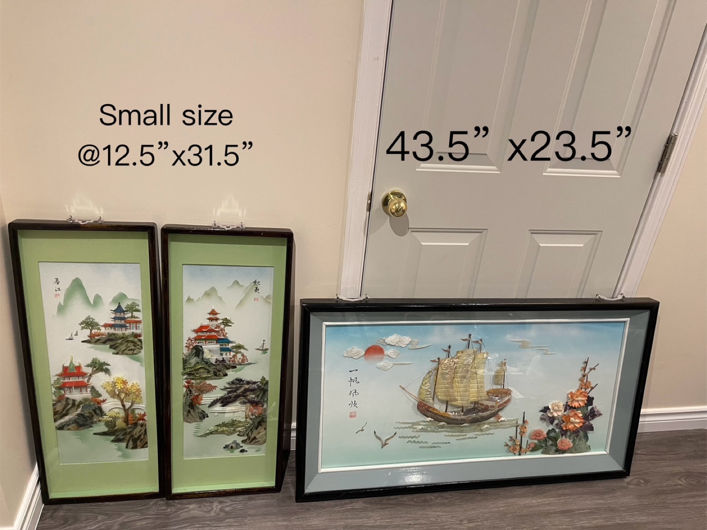 Three Vintage Asian-themed Wall Decor Pieces - photo 3
