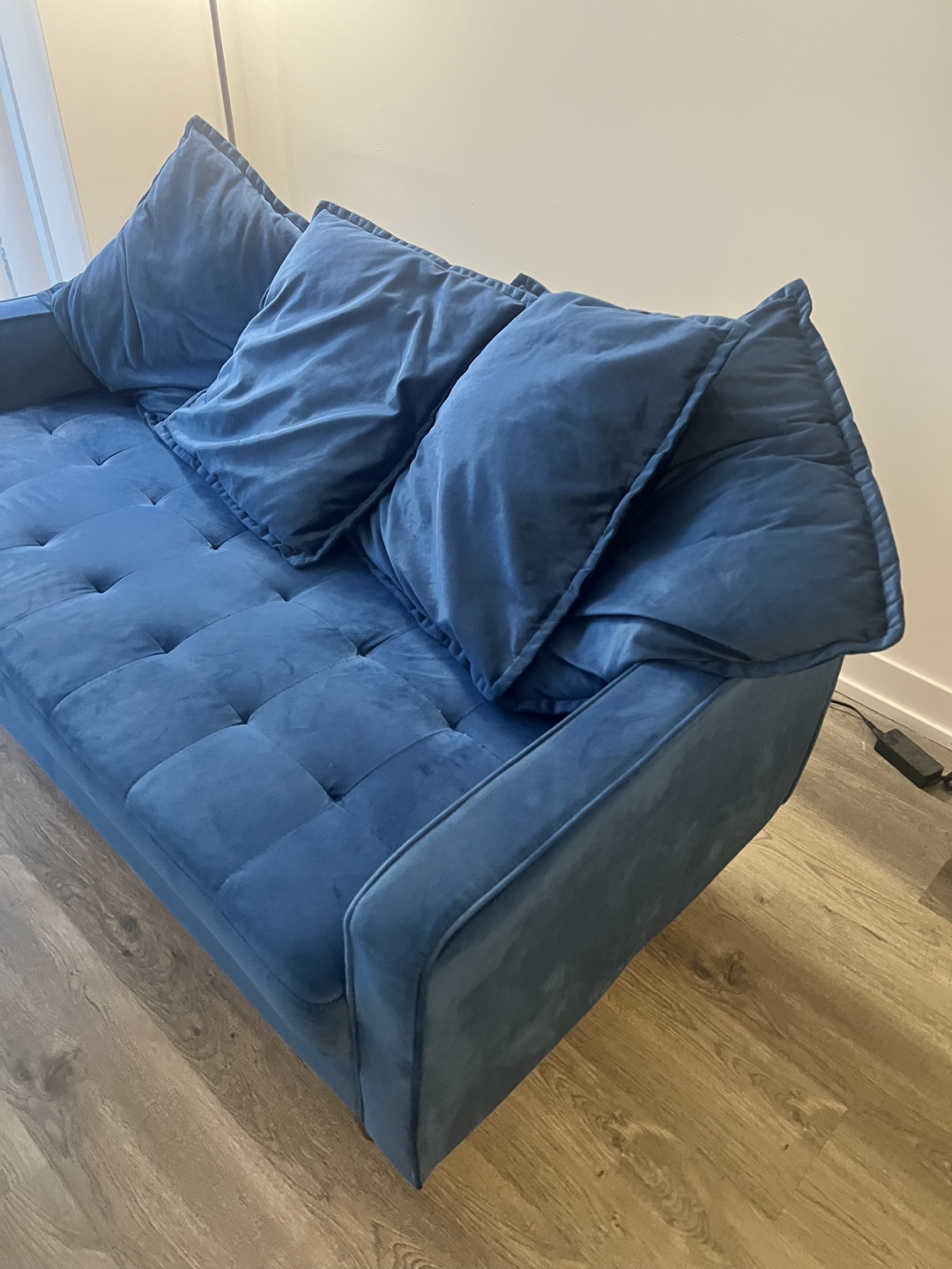 Madalinn 58” Blue Velvet Loveseat - photo 4