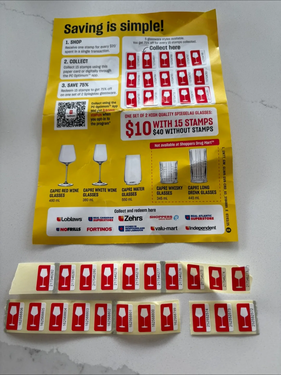 #freecycle 36 PC Optimum Stamps thumbnail