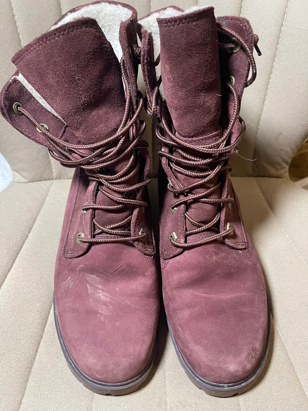 Women's Winter Boots - Burgundy Suede thumbnail