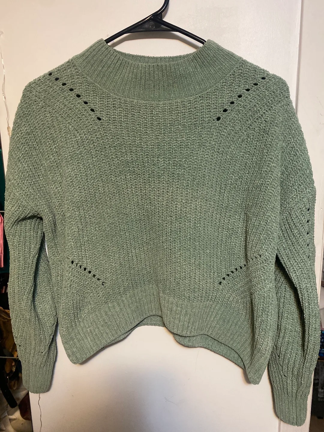 Sage Green Mock Neck Knit Sweater thumbnail