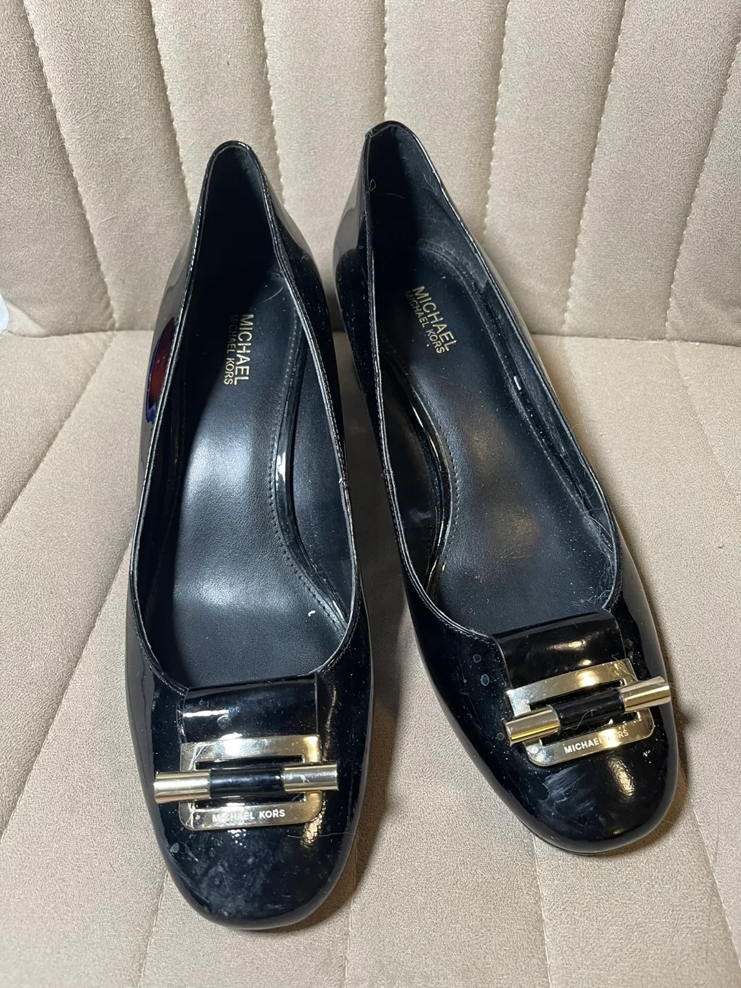 Michael Kors Black Patent Leather Heels - Size 7.5M thumbnail