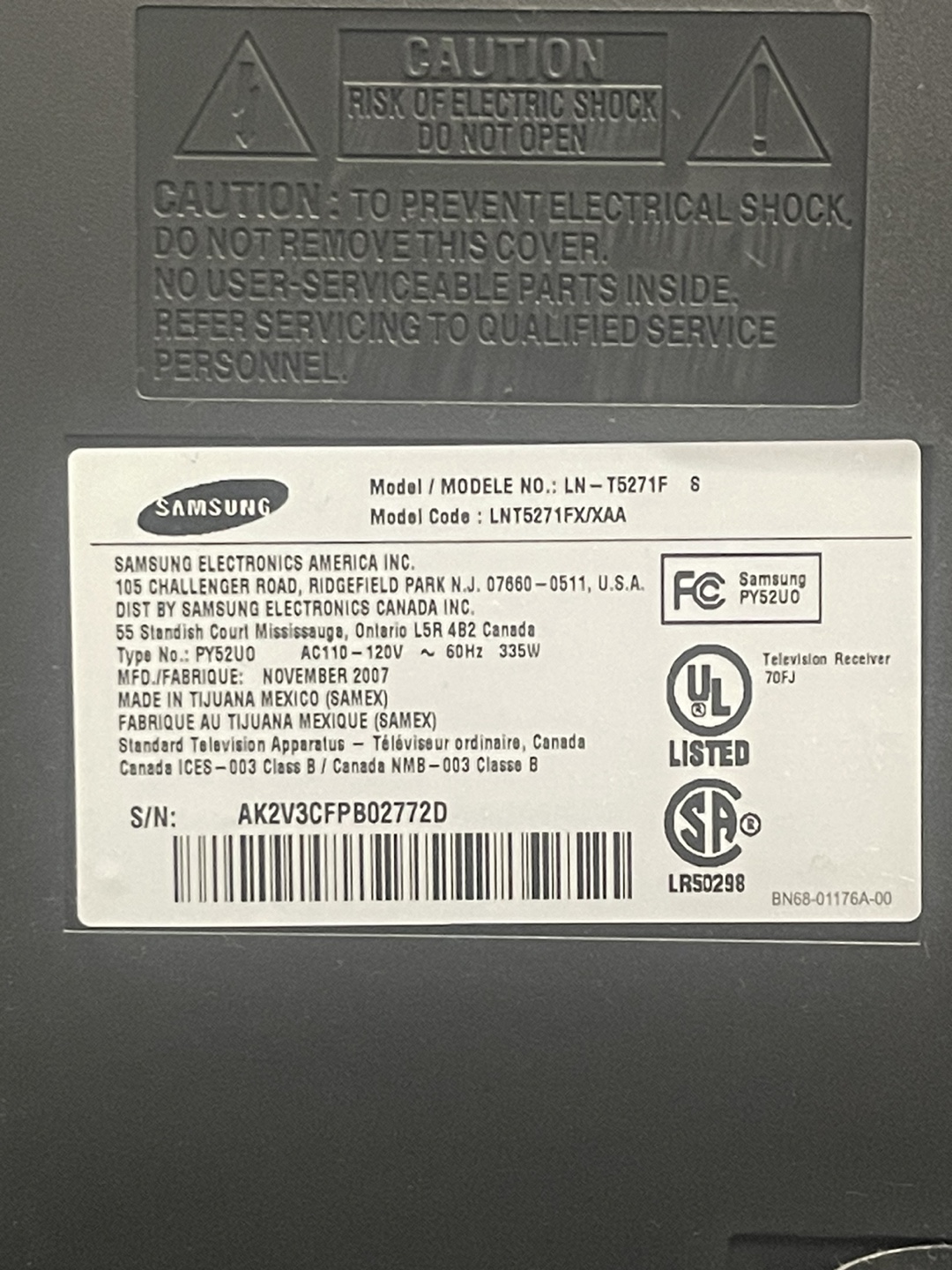 Samsung 52 Inch with remote - photo 2