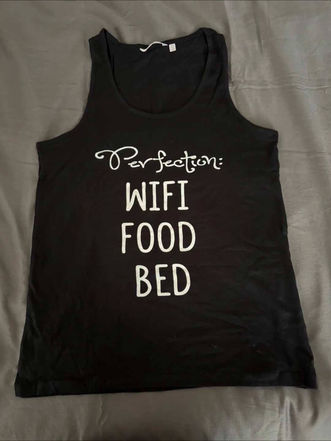 La Vie en Rose Black Tank Top - WiFi Food Bed thumbnail