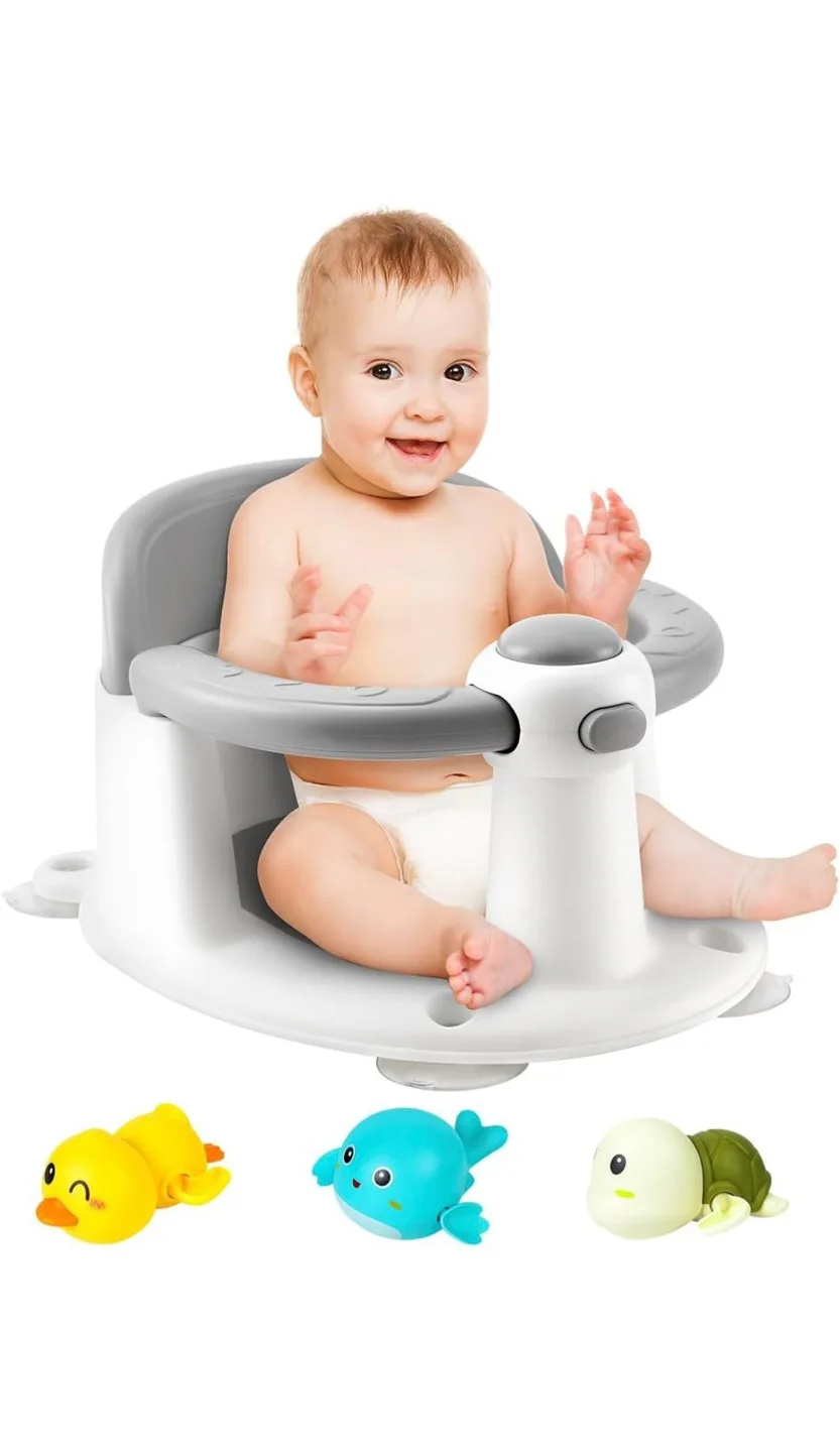 Infant Baby Bath Seat with 3 Toys thumbnail