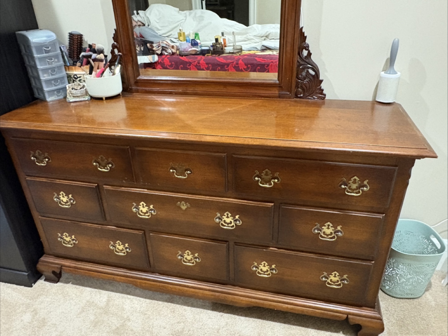 Wooden Dresser with Mirror - photo 3