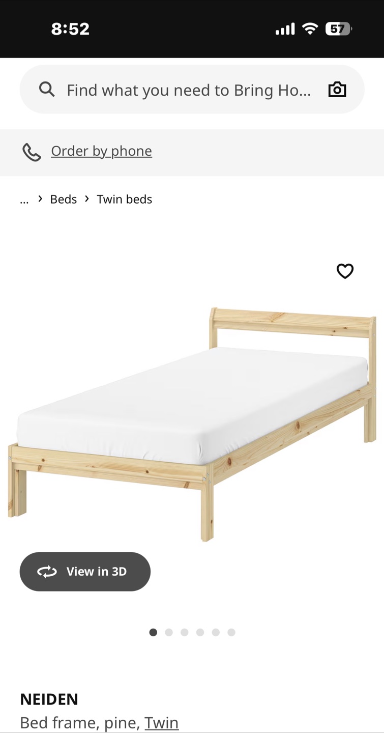 NEIDEN Twin Pine Bed Frame