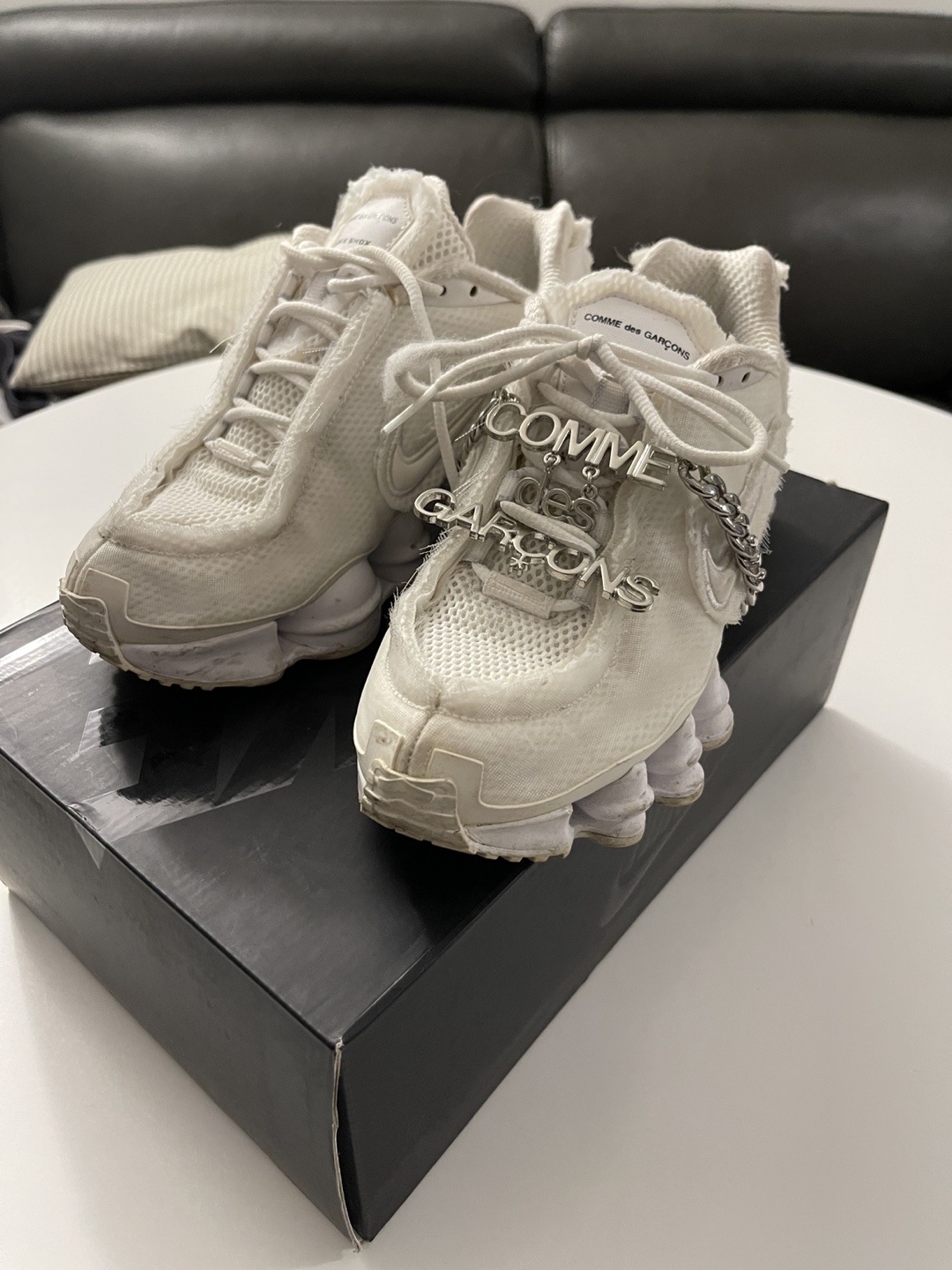 COMME DES GARÇONS X NIKE SHOX TL size 6
