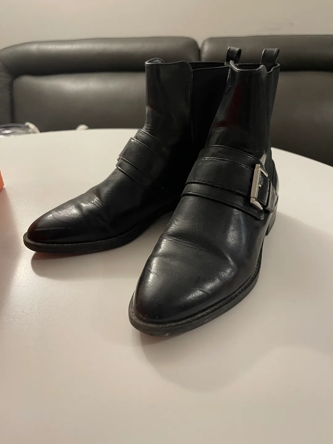 Black Buckle Ankle Boots from zara thumbnail
