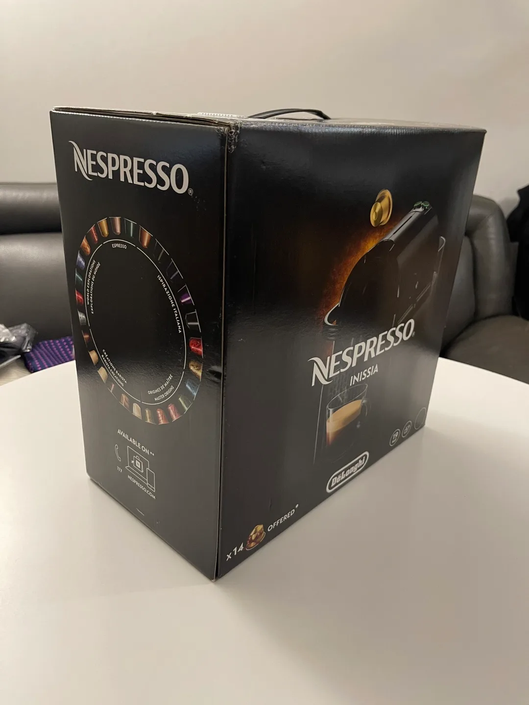 Nespresso Inissia Machine with capsules and Cleaning Capsules thumbnail