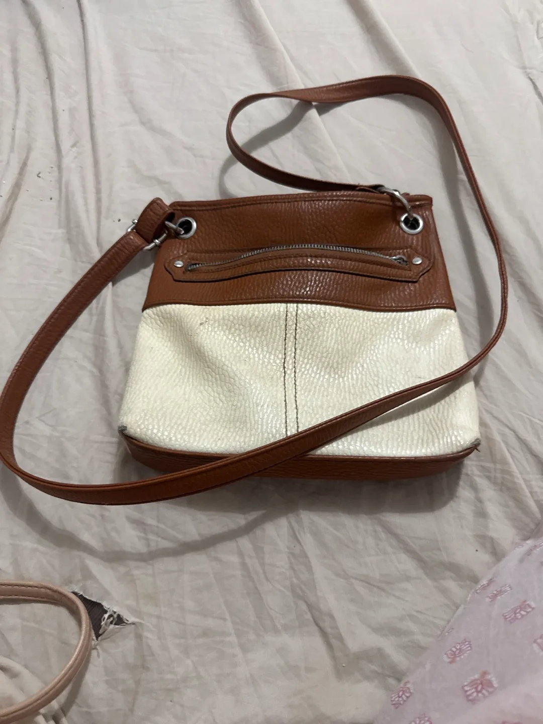 Brown and Cream Two-Tone Crossbody Bag image indicator(2)