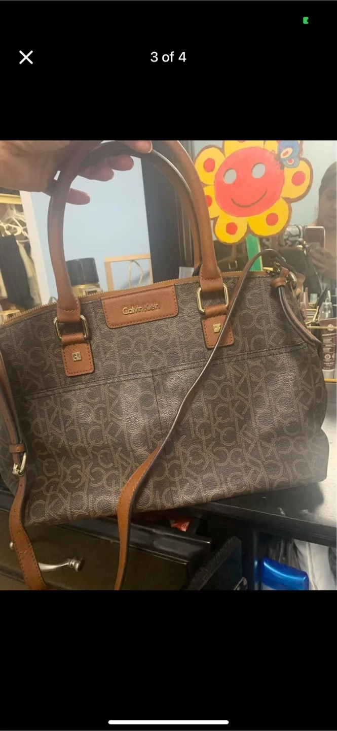 Calvin Klein Brown Monogram Handbag image indicator(2)