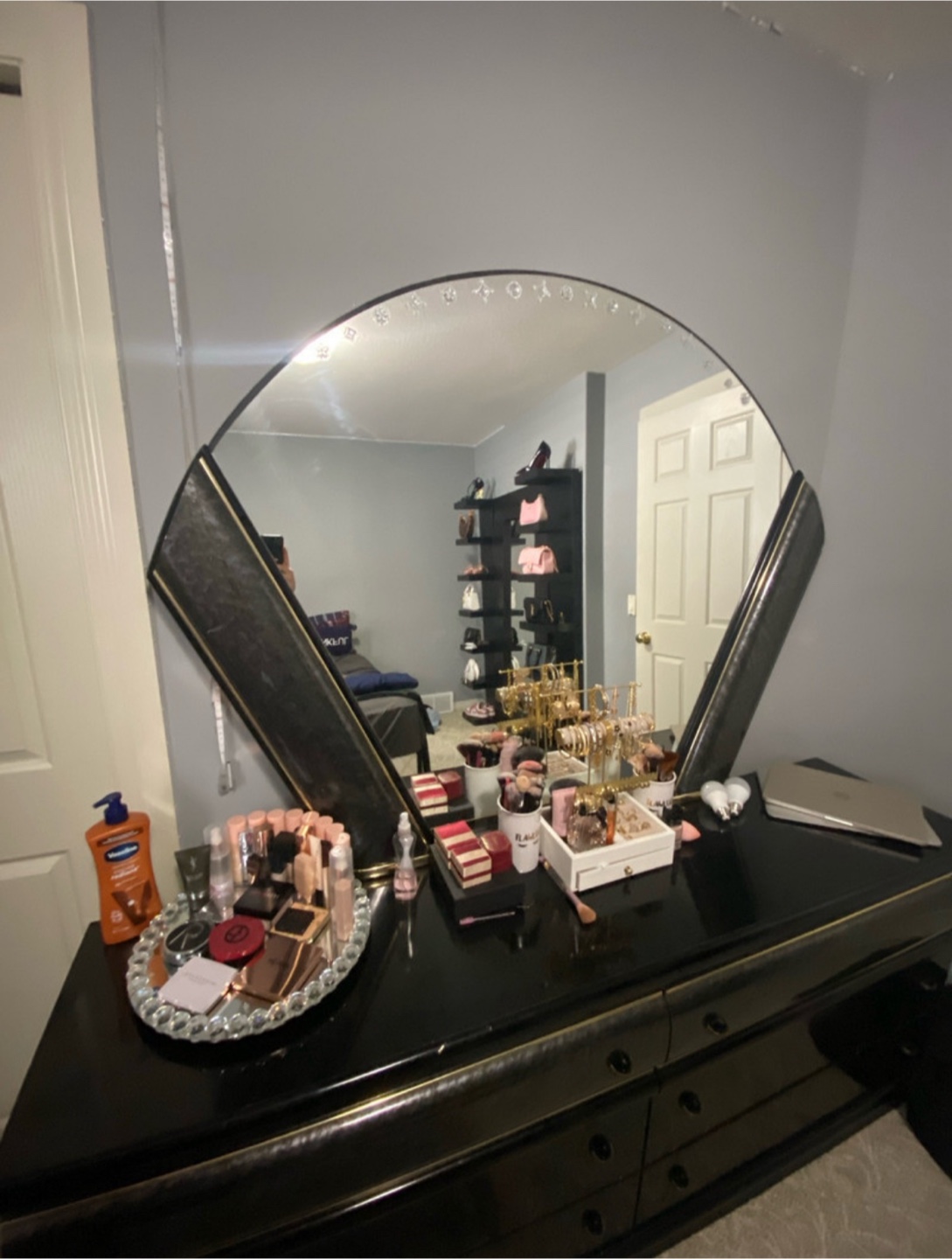 Vintage Black Vanity Set with Mirror - photo 3