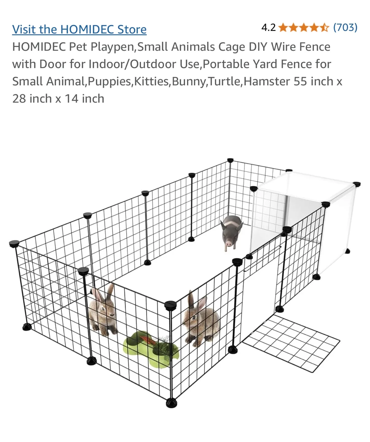 HOMIDEC Pet Playpen - Small Animal Cage thumbnail