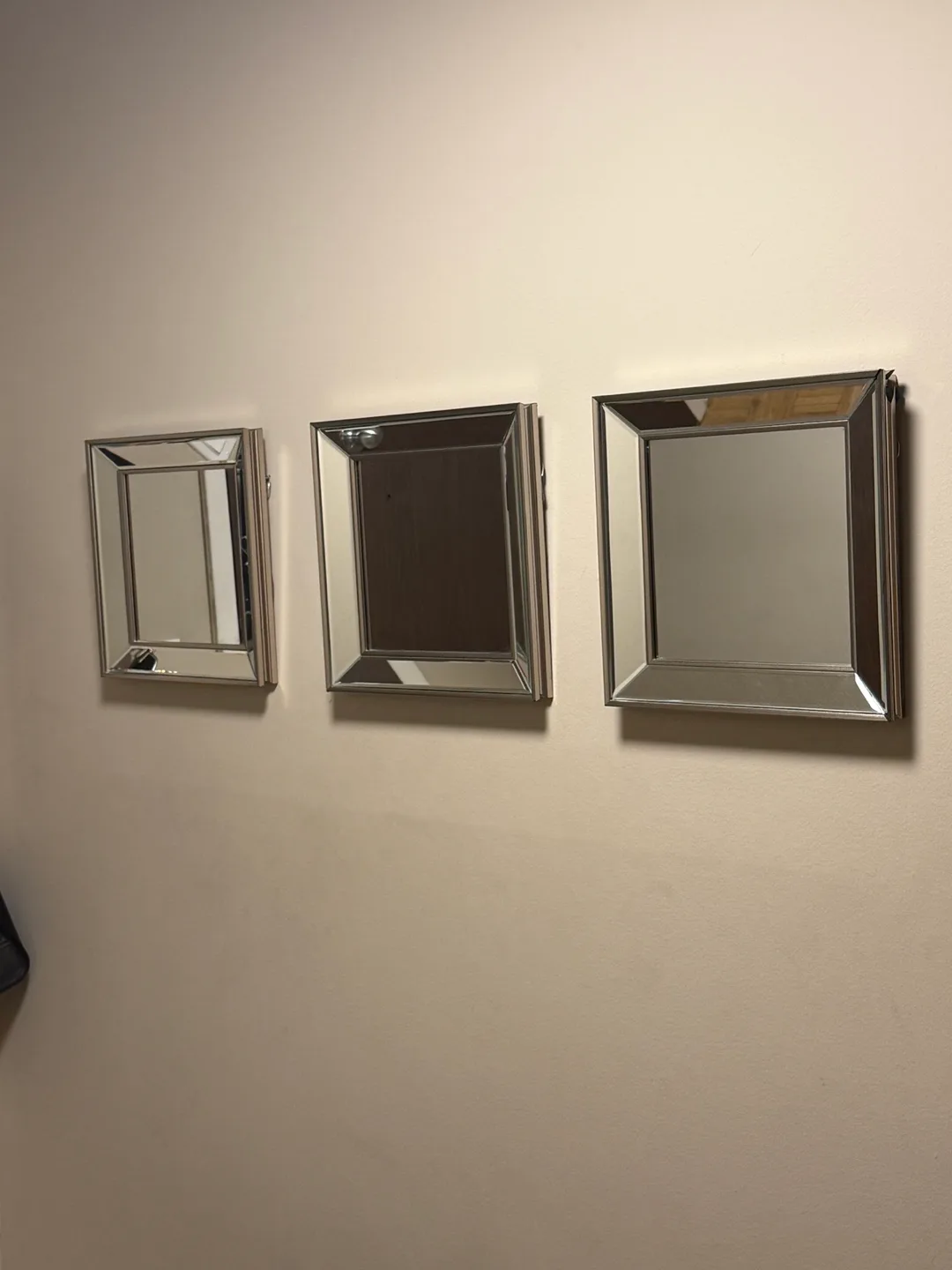 Set of Three Silver Framed Mirrors thumbnail