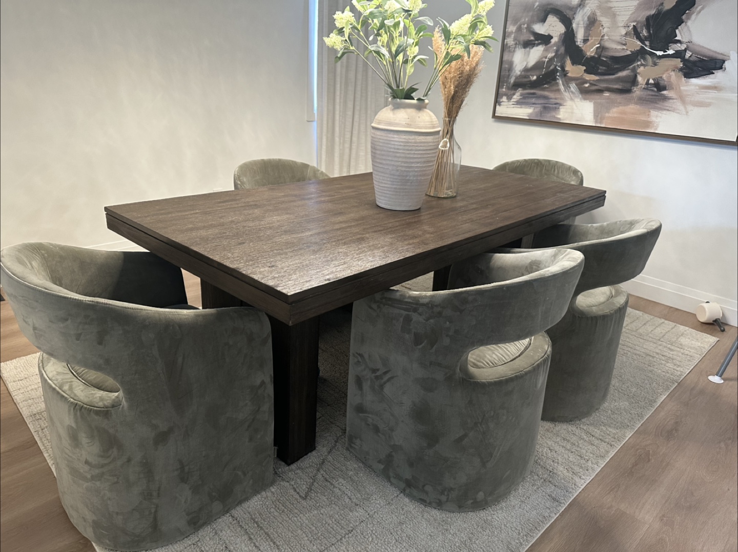 Five Tove Concepts’ Rhea Dining Chairs - Olive Green Velvet - photo 3