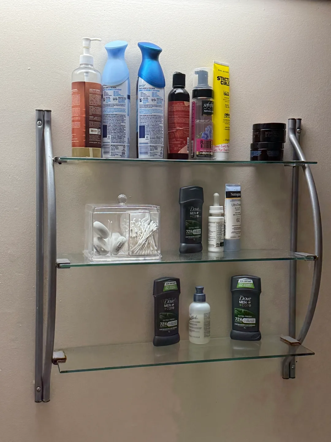 Three-Tier Glass Bathroom Shelf Organizer thumbnail