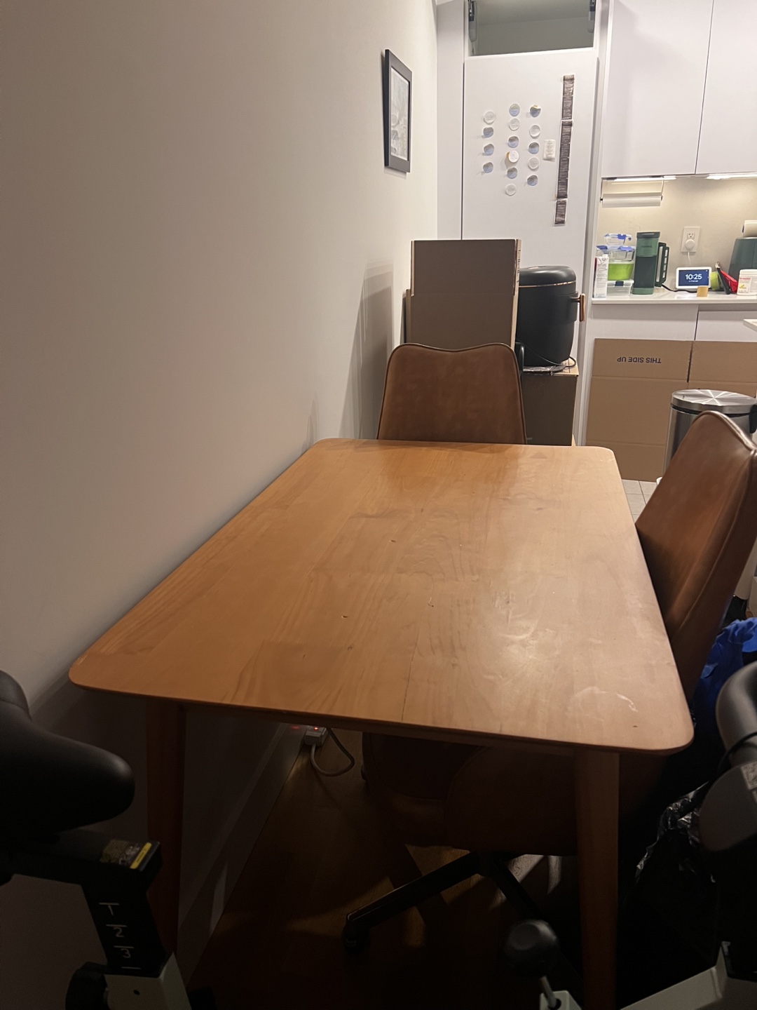 Light Brown Wooden Dining Table