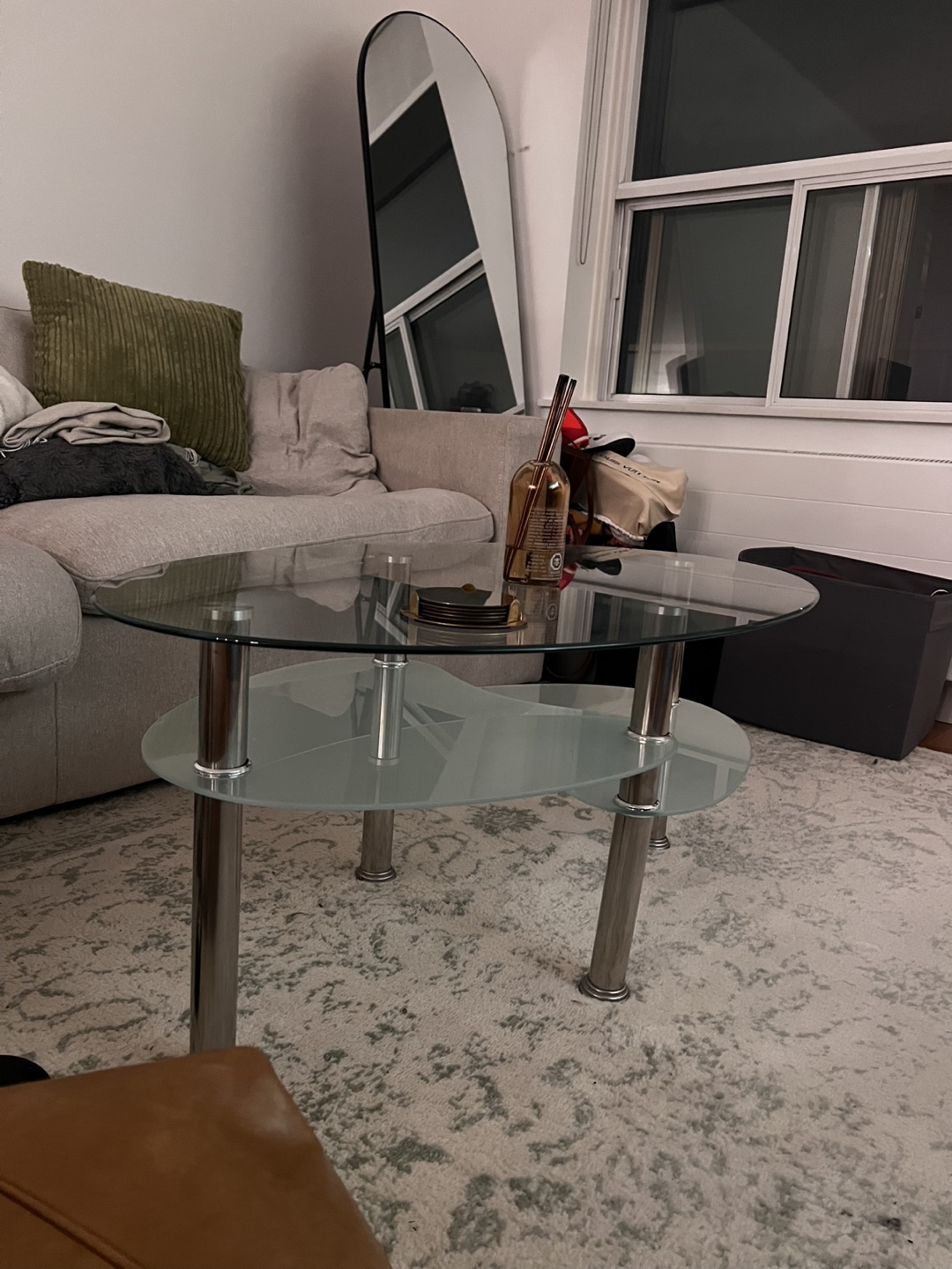 Glass and Chrome Coffee Table