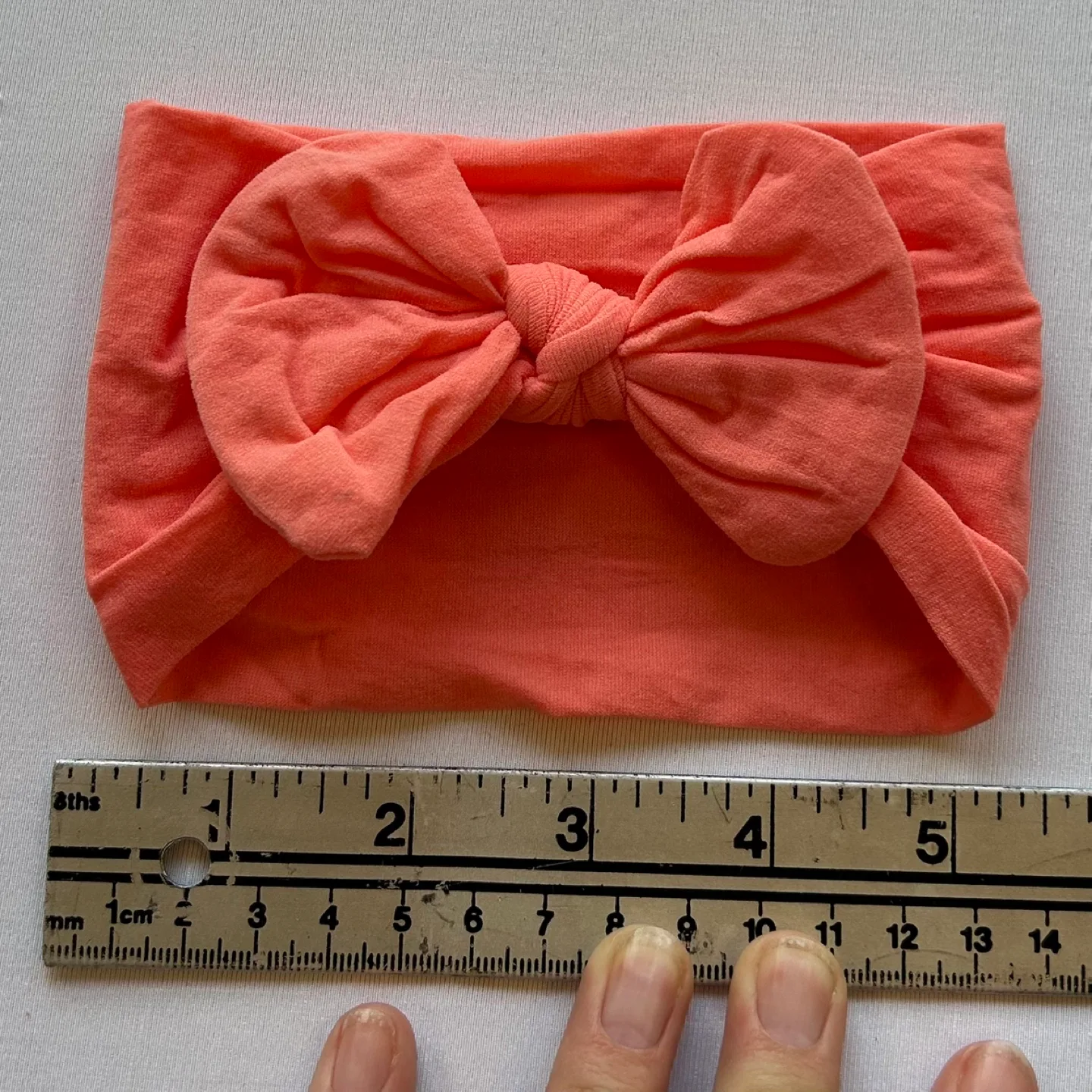 Trader Plus Elasticized Baby Girl Bow Headband in Watermelon image indicator(3)
