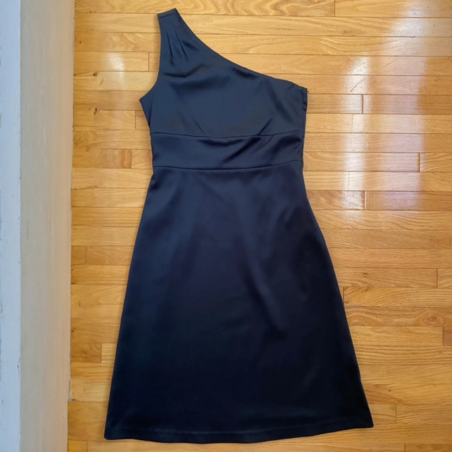 RW&Co Black One Shoulder Mini Dress thumbnail