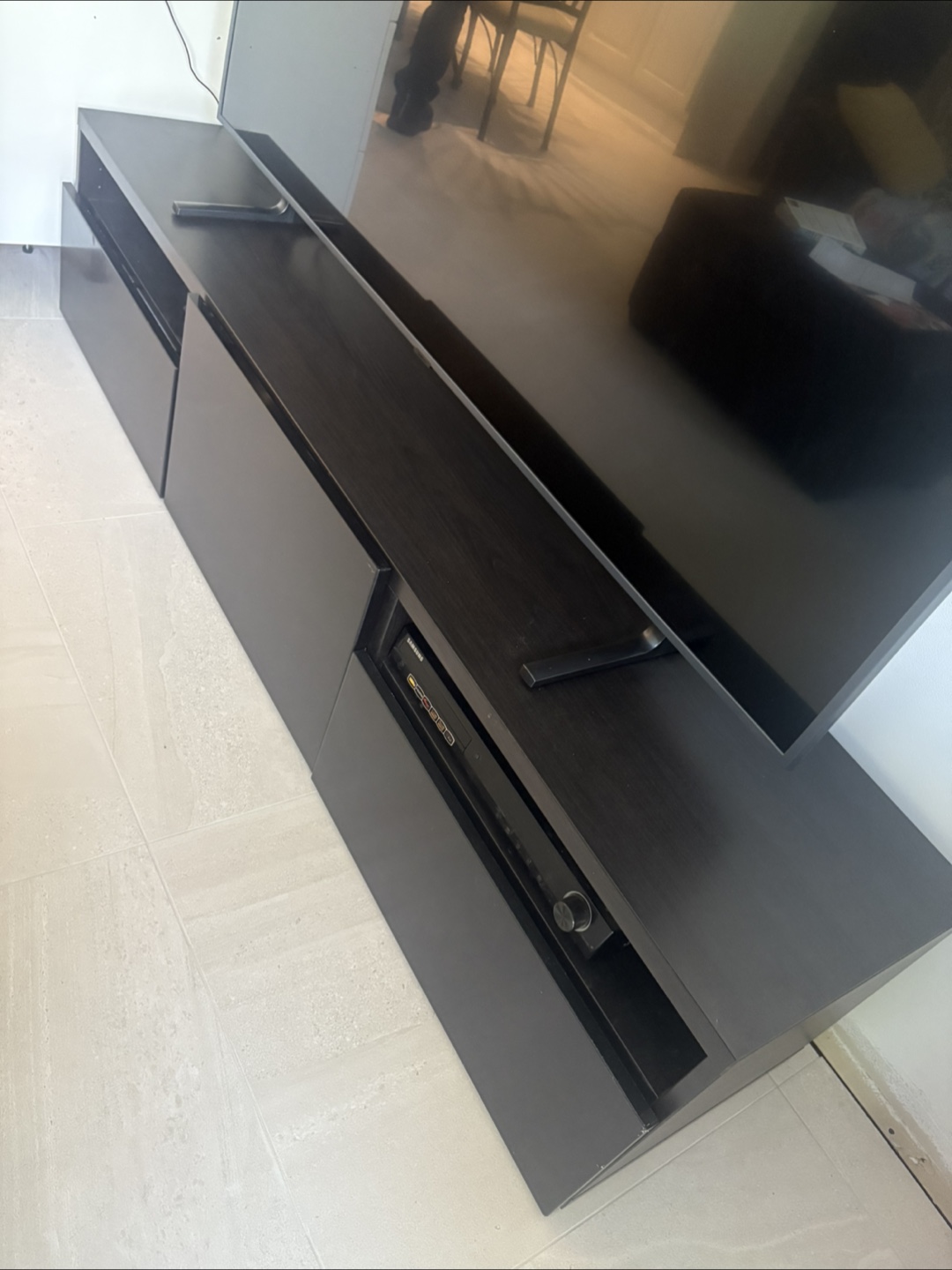 IKEA TV Stand - Black-Brown, Excellent Condition - photo 2
