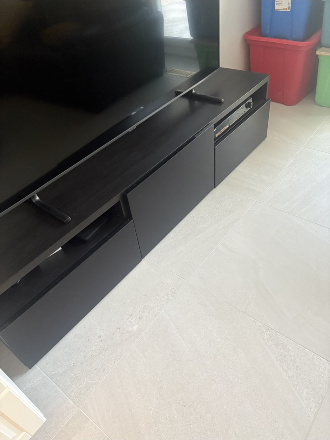 IKEA TV Stand - Black-Brown, Excellent Condition - photo 3