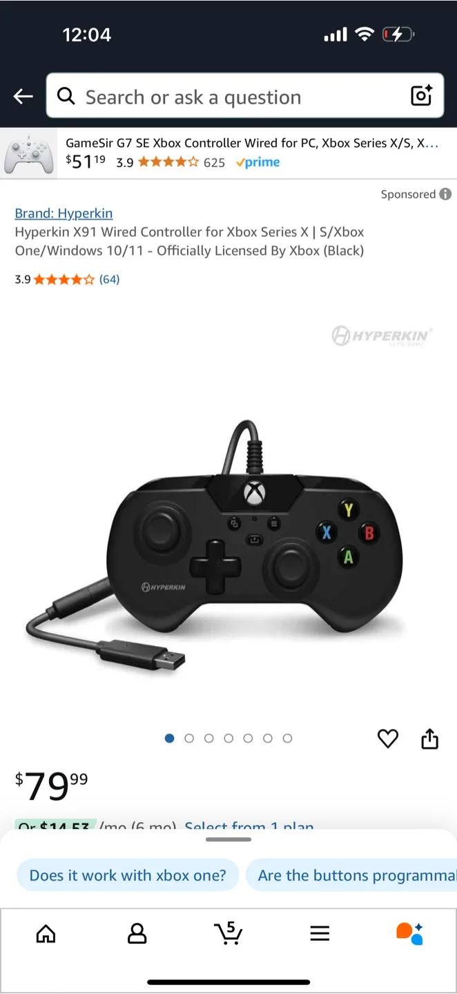 X91 Wired Controller for Xbox thumbnail