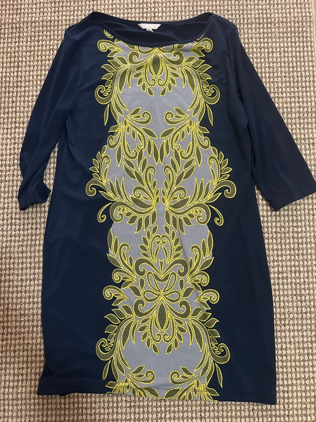 Banana Republic Navy Blue & Gold Dress thumbnail