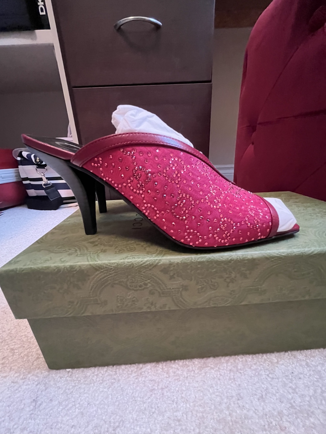 Gucci Embellished Red Mules - photo 5