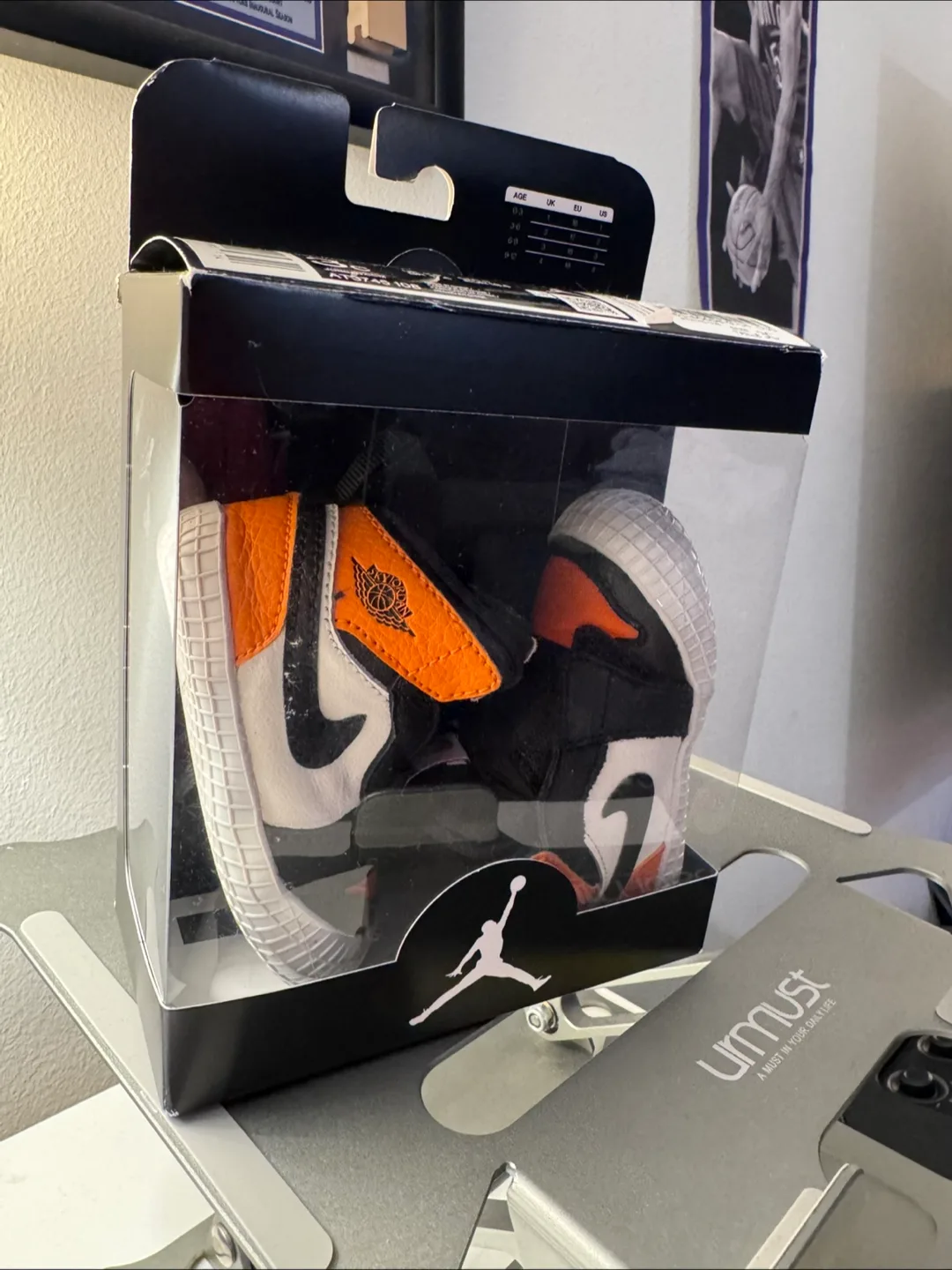 Jordan 1 Crib Bootie - Size 3C - Sail/Black-Starfish image indicator(6)